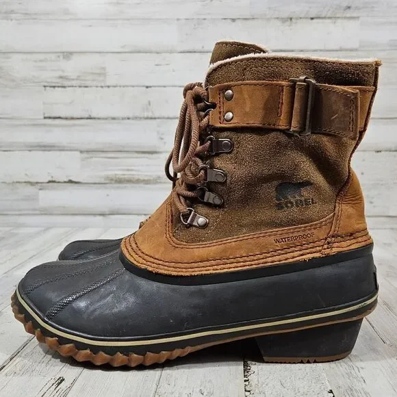 Sorel Winter Weather Duck Rain Outdoor Fancy Lace II Boots womens size 10 - Picture 5 of 9